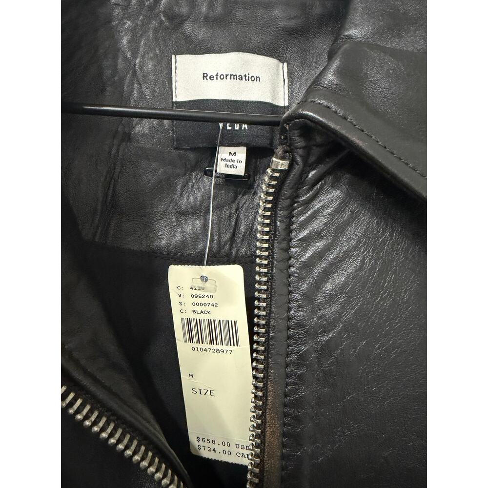 NEW Reformation Veda Bennett Leather Jacket - Picture 4 of 6